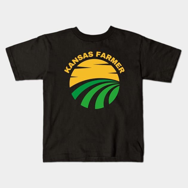 Kansas Farmer Kids T-Shirt by MtWoodson